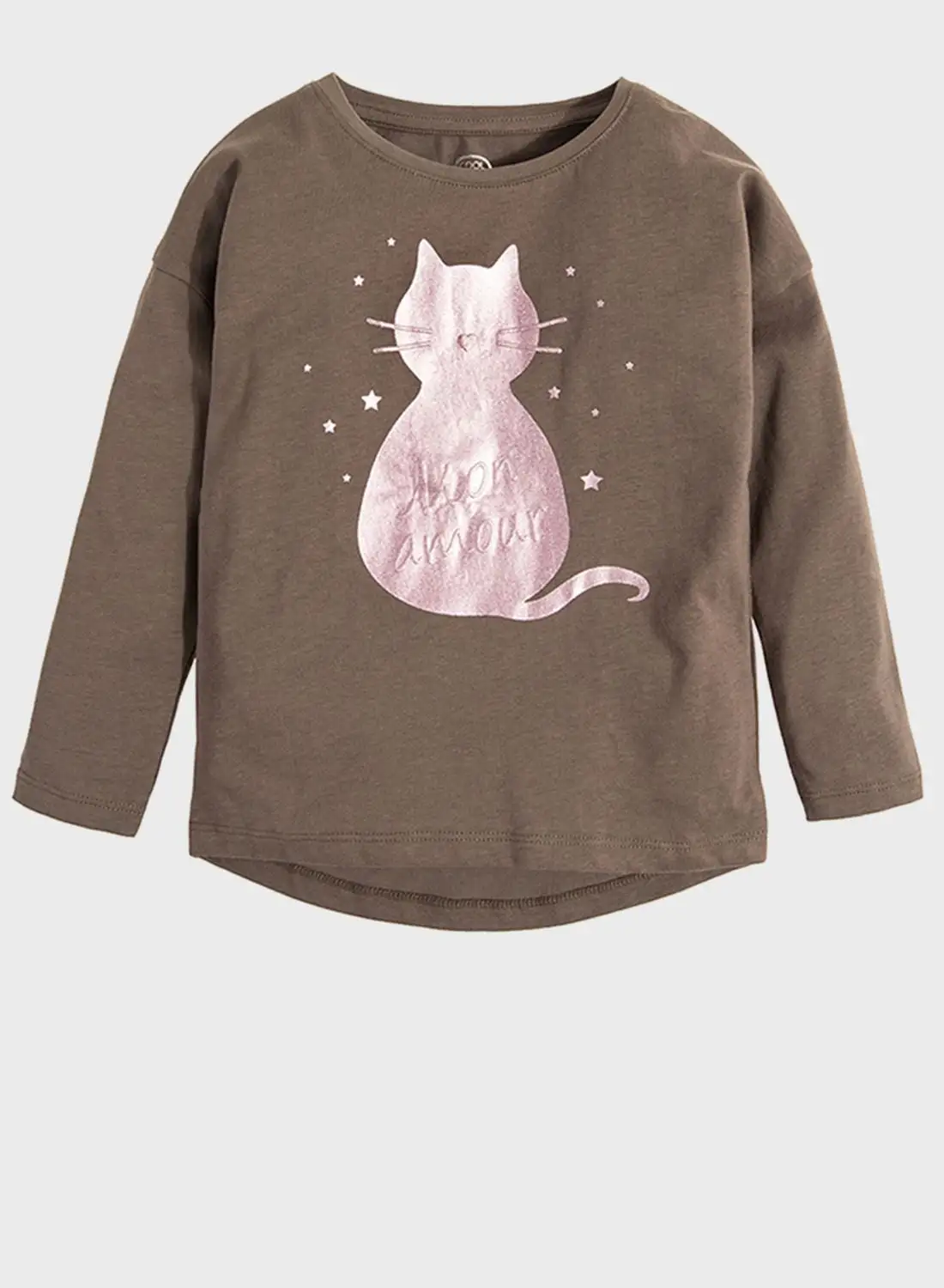 SMYK Kids Cat Printed Round Neck T-Shirt
