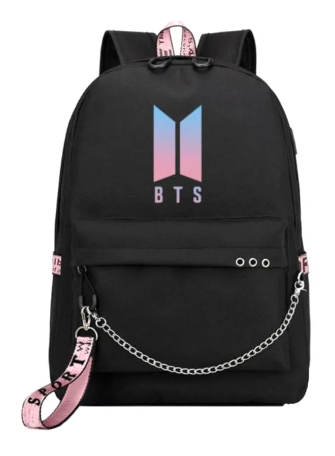 Generic BTS Series School Backpack For Laptop 14-Inch Black