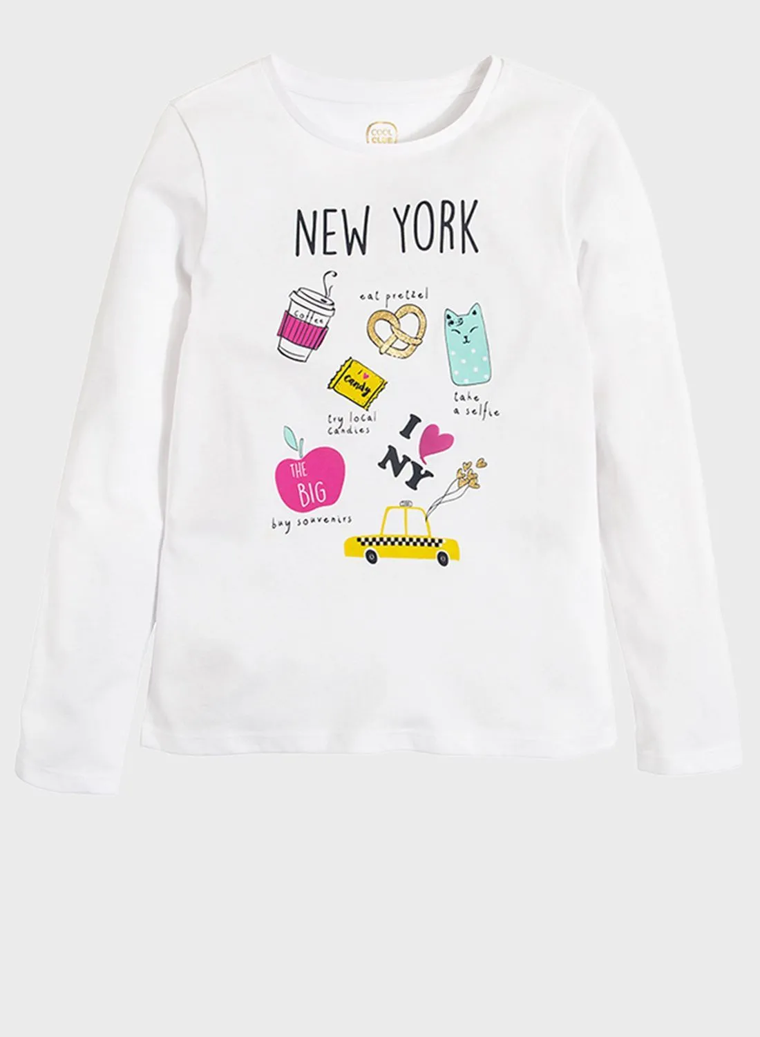 SMYK Kids New York Printed Round Neck T-Shirt