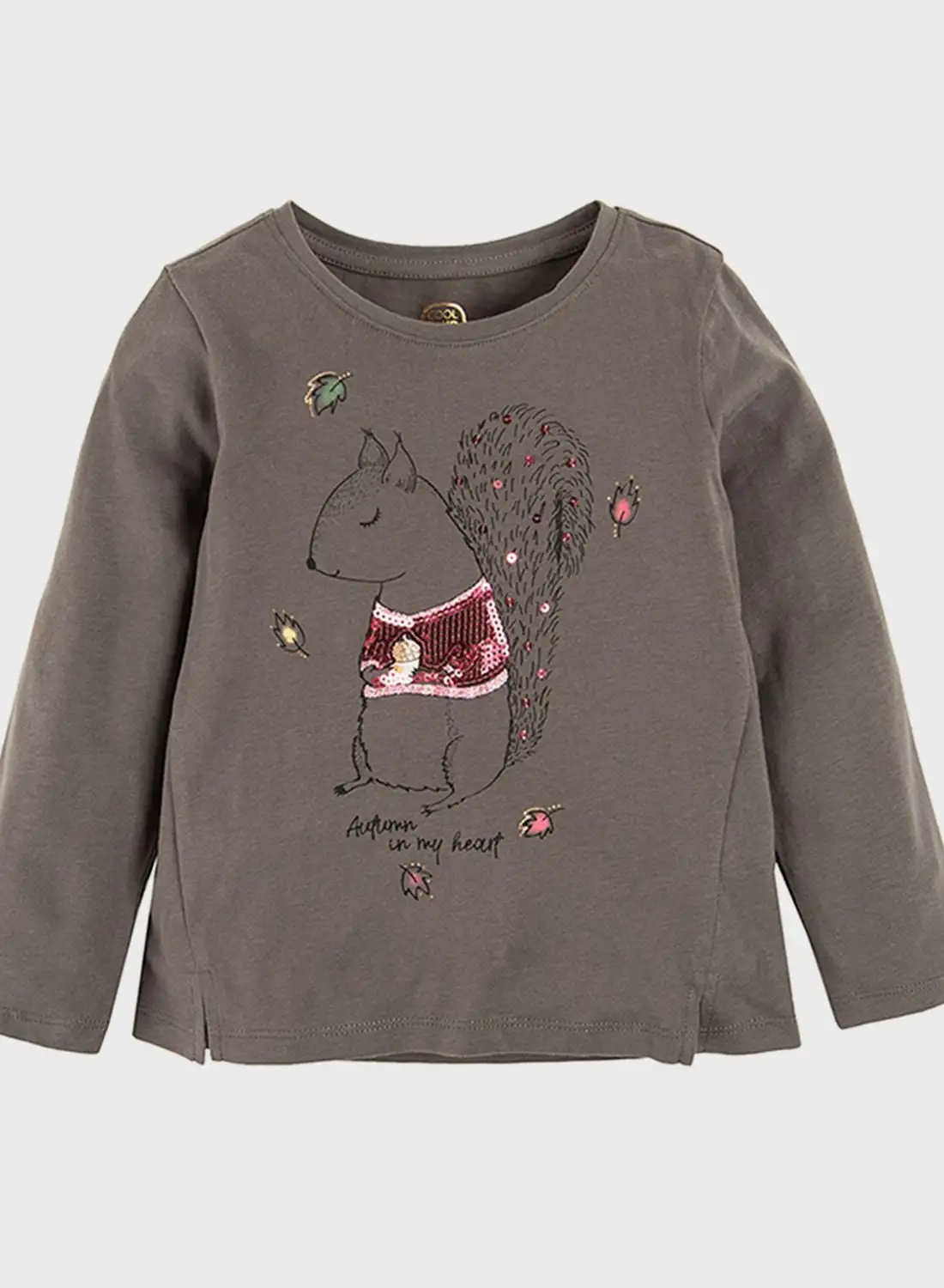 SMYK Kids Squirrel Printed Round Neck T-Shirt