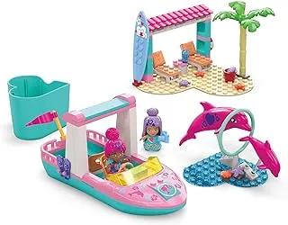 Barbie MEGA Color Reveal Dolphin Exploration Building Set with 10+ Surprises, 2 Micro-Dolls and 2 Dolphins, Toy Gift Set for Ages 5 and up