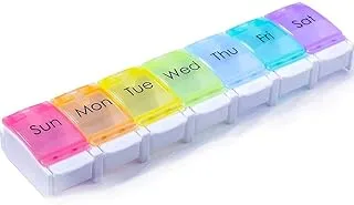 AidShunn Pill Boxes 7 Day Portable Storage Box Weekly Organizer to Hold Vitamins, Cod Liver Oil, Supplements and Medication for Travel Work
