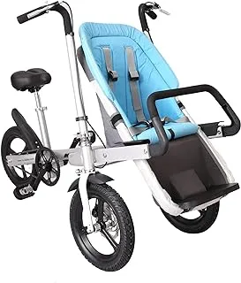 Stroller That Doubles As A Bicycle/Tricycle, Bike with Child Car Seat, Mother and Baby Bicycle Parent-Child Bicycle, Good Helper with Baby, Great for Shopping, Traveling,Blue