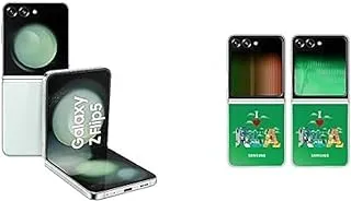 هاتف سامسونج جالاكسي Z Flip5 القابل للطي، ذاكرة وصول عشوائي 8 جيجابايت، مساحة تخزين 256 جيجابايت، عمر بطارية ممتد، تصميم قلاب، لون نعناعي (إصدار المملكة العربية السعودية)+ حافظة Flipsuit Samsung Galaxy Z Flip5
