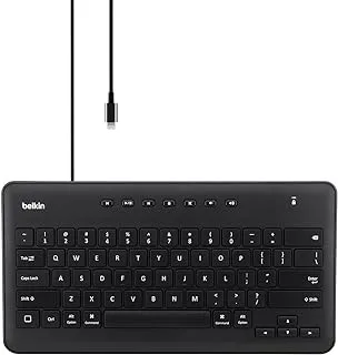 Belkin B2B124 Apple MFi Certified Secure Wired Keyboard with Lightning Connector for iPad Pro, iPad 4th Gen, iPad Air 2, iPad Air, iPad mini 4, iPad mini 3, iPad mini 2 and iPad mini, Designed for Sch