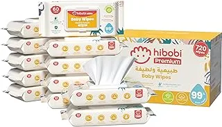 Hibobi Water Ultra-Mild Cleansing Baby Refresh Wipes, 720 Count(12 Pack)