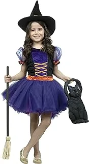 Kids Lil' Kitty Witch Costume. Size: 8-10 years. With Bag and Hat
