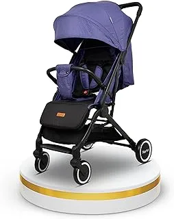 Nurtur Baby Stroller 0 to 36 months, Storage Basket, One -hand fold design, 5 Point Safety Harness, EVA wheels - Black/Light Blue