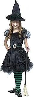 Kids Lil' Bewitched Witch Costume. Size: 10-12 years. With Hat, Nose and Spider