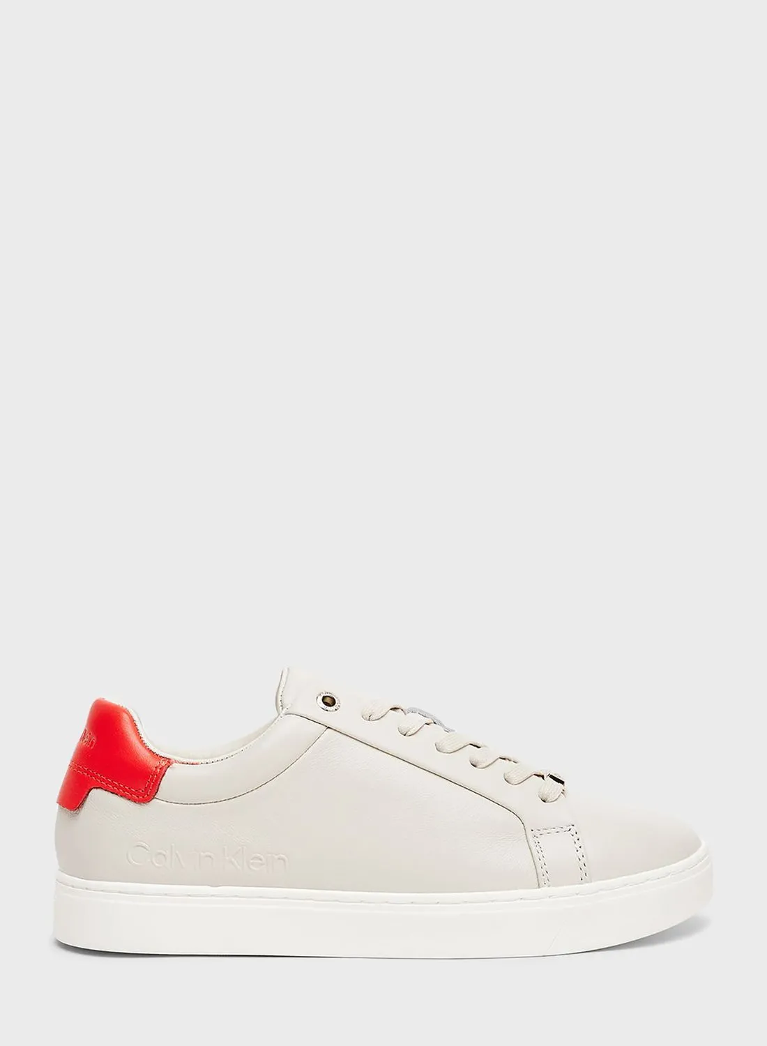 CALVIN KLEIN Logo Leather Lace Up Sneakers