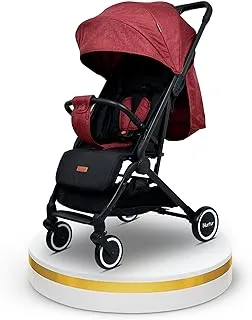 Nurtur Baby Stroller 0 to 36 months, Storage Basket, One -hand fold design, 5 Point Safety Harness, EVA wheels - Black/Red