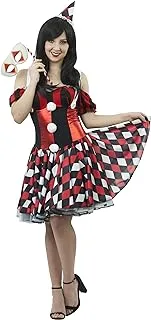 Harlequin Girl Costume With Mask & Hat. Size: L