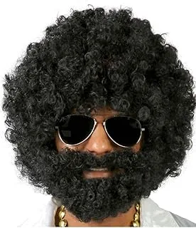 FIESTAS GUIRCA GUI4869 - Afro Wig with Black Beard (Box Container)