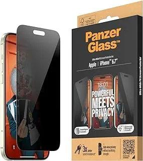 PanzerGlass UltraWide Privacy Screen Protector Compatible with iPhone 15 Plus 2023 6.7'|Privacy Filter, Edge to Edge Tempered Glass,