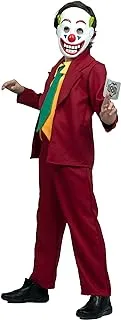 The Joker Kids Costume. Size:8-10 years. Include: Latex mask, Pants Blazer with attached shirt, tie