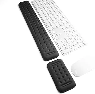 ECVV Memory Foam Mouse & Keyboard Wrist Rest Set for Pain Relief Easy Typing, Ergonomic Mouse Pad Wrist and Keyboard Wrist Support for Work/Gaming/Study