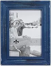 Lawrence Frames 746657 5x7 Durham Weathered Navy Blue Wood Picture Frame