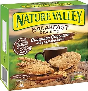 NATURE VALLEY Breakfast Biscuits | Pack of 6 | Cinnamon Chocolate | Delicious & Healthy made with 100% Natural Whole Grain Oats, High in fiber & Protein