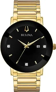 Bulova Men's 3-Hand Quartz Watch with Diamond Dial and Edge to Edge Crystal