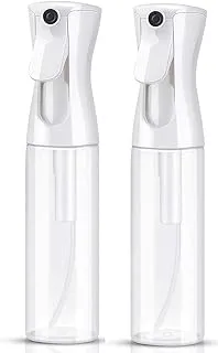 PACK OF 2 Continuous Sprayer Hair Water Ultra Fine Mister Spray Bottle Propellant Free for Hairstyling, Cleaning, Gardening, Misting & Skin Care BPA Free 10oz / 300ml