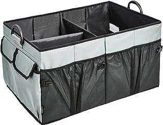 Amazon Basics Foldable Cargo Trunk Organizer with Plastic Handles - Grey