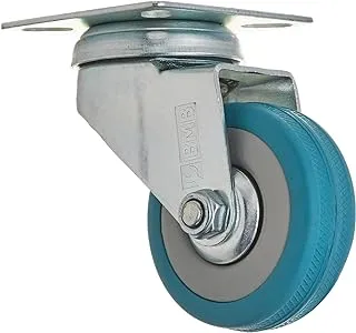 BMB Tools Grey Rubber Caster | Steel 50mm Plate Casters |Material Handling Products | Industrial Casters