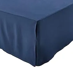 Amazon Basics Pleated Bed Skirt - Full, Navy Blue