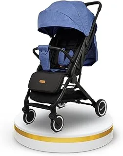 Nurtur Baby Stroller 0 to 36 months, Storage Basket, One -hand fold design, 5 Point Safety Harness, EVA wheels - Black/Blue