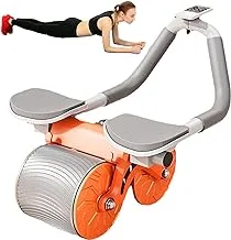 أسطوانة التدريب الأساسية - مجموعة تمارين عجلة البطن ذات الارتداد التلقائي، عجلات تمرين لمعدات الصالة الرياضية المنزلية لعضلات البطن مع دعم الكوع