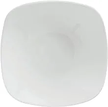 BARALEE PORCELIAN CERAMIC SIMPLE PLUS WHITE SQUARE DEEP PLATE, 091162A, 25 CM (9 7/8