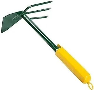 Biella™ Hoe and Cultivator Hand Tiller with Carbon Steel Blade & Rubber Grip Handle for Loosening Soil, Weeding and Digging