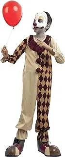 Vintage Clown Kids Costume With Mask Size: 8-10 years. Latex mask and Overall