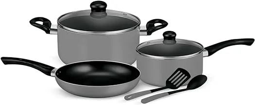 Royalford Non Stick Cookware Set, Grey, Assorted 7-Pieces, RF11953