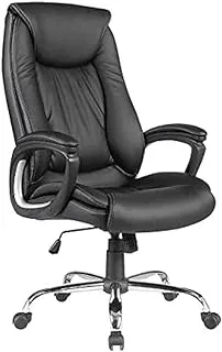 Office Chair Long Back Leather Black