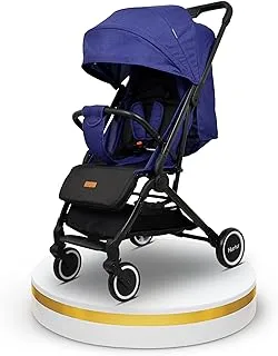 Nurtur Baby Stroller 0 to 36 months, Storage Basket, One -hand fold design, 5 Point Safety Harness, EVA wheels - Black/Dark Blue