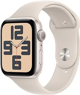 ساعة Apple Watch SE الجديدة (الجيل الثاني، 2023) [GPS 40mm] ساعة ذكية مع هيكل من الألومنيوم Starlight مع حزام Starlight الرياضي S/M. متتبع اللياقة البدنية والنوم، اكتشاف الأعطال، مراقب معدل ضربات القلب، مقاوم للماء