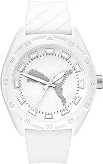 PUMA Men's Street Quartz Watch with Silicone Strap, White, 24 (Model: P5089)