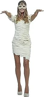 White Sand Mummy Costume, Size: M. Includes: Latex mask, Dress