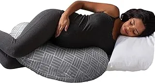 Boppy Cuddle Pillow, Gray Basket Weave, Pregnancy Body Pillow with Removable Cover