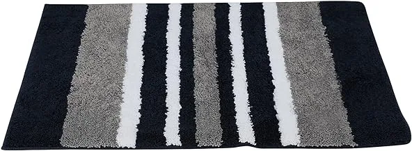 CANNON 1 Piece Bath Mat, 60 x 90 cm, Black/Grey/White