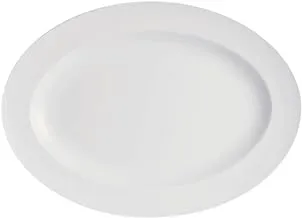 BARALEE SIMPLE PLUS WHITE OVAL RIM PLATE, 091261A, 36 CM (14 1/8