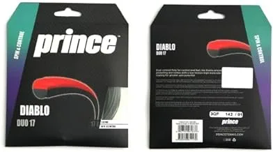 Prince Diablo Duo 17 Gauge Tennis String, Black/Red