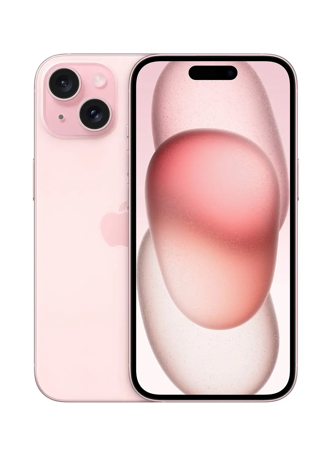 هاتف أبل آيفون 15 بسعة 256 جيجابايت باللون الوردي، يدعم تقنية 5G مع تطبيق فيس تايم - إصدار الشرق الأوسط