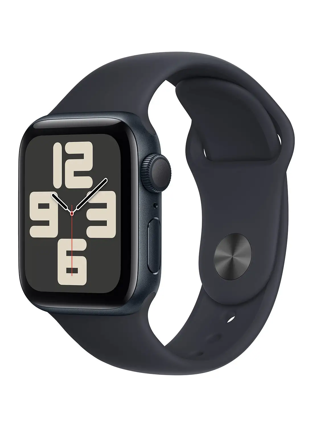 Apple Watch SE (2023) GPS مقاس 40 ملم هيكل من الألومنيوم منتصف الليل مع حزام رياضي منتصف الليل