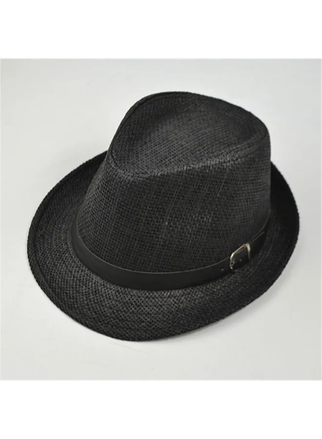 قبعة JOLLY من القش كاجوال باللون الأسود