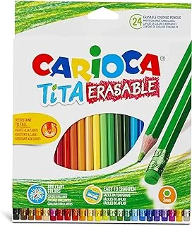 أقلام رصاص ملونة من كاريوكا تيتا قابلة للمسح 24 قطعة