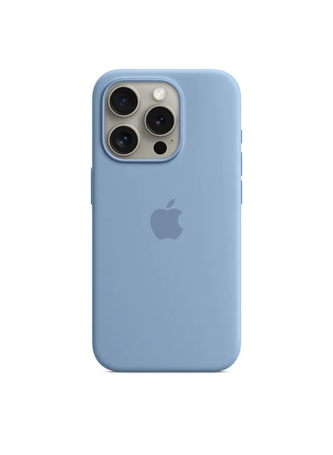 غطاء سيليكون لهاتف ابل ايفون 15 برو مع MagSafe - أزرق شتوي