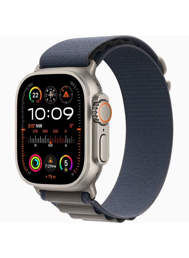 Apple Watch Ultra 2 GPS + Cellular, 49mm Titanium Case With Medium (Band fits 145–190mm wrists.) Blue Alpine Loop