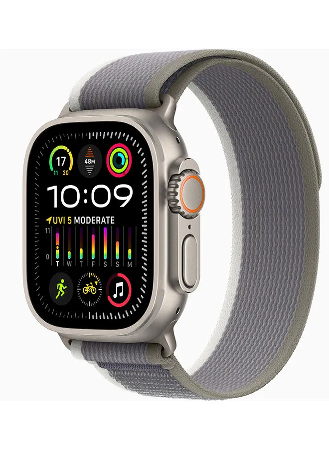 Apple Watch Ultra 2 GPS + Cellular, 49mm Titanium Case With S/M (Band fits 130–180mm wrists) Green/Grey Trail Loop