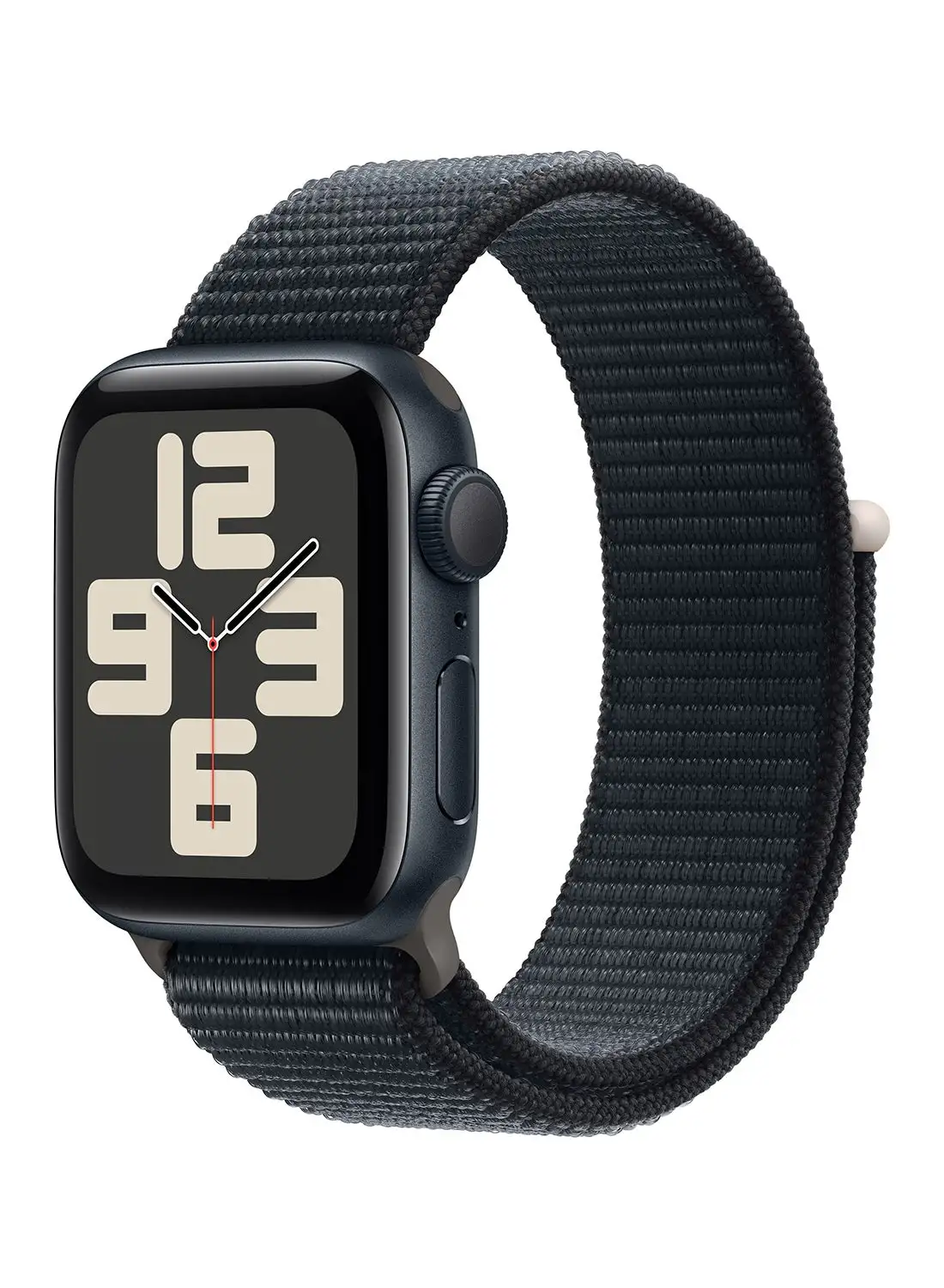 Apple Watch SE (2023) GPS مقاس 40 ملم هيكل من الألومنيوم منتصف الليل مع حلقة رياضية منتصف الليل
